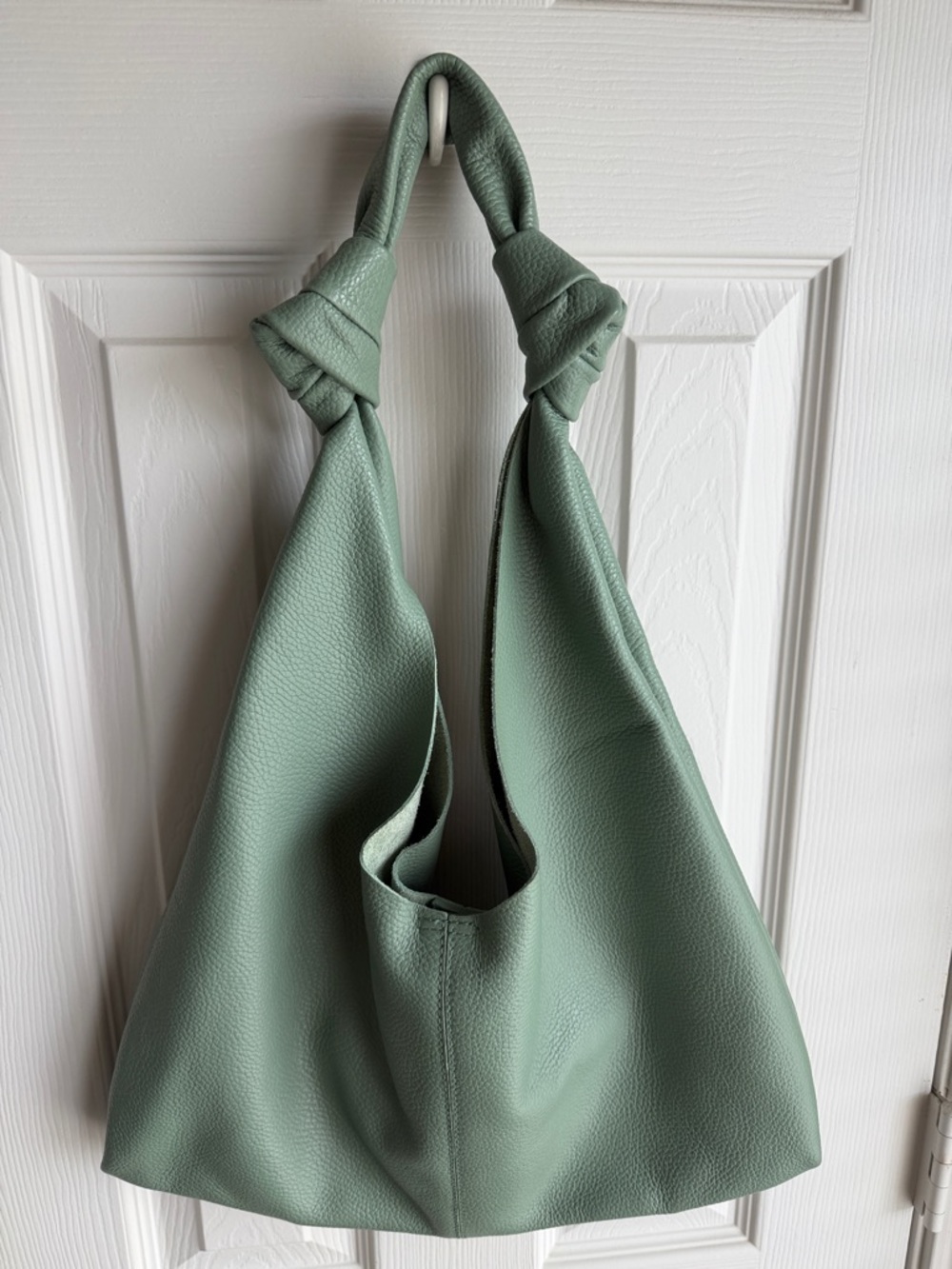 Knotted Handle Shoulder Bag in Mint Green